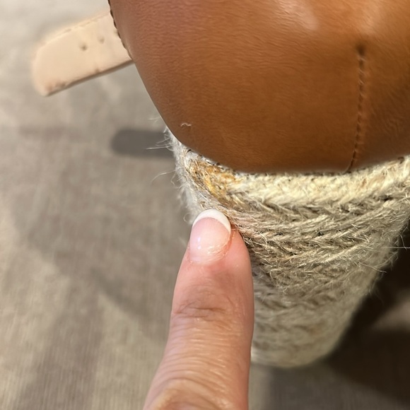 EUC TRU AND TIME LADIES WEDGE/PLATFORM OPENTOE HIGH HEEL SANDAL Tan Size 8 - Picture 7 of 8